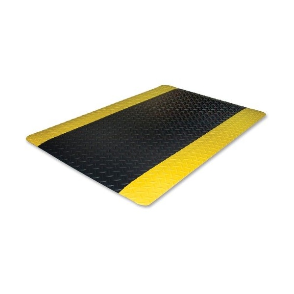 Genuine Joe Genuine Joe Anti-Fatigue Floor Mat, Beveled Edge, 3ft x12ft , Black/Yellow GJO70365 - main